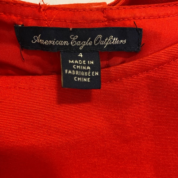 American Eagle Outfitters Women Red Sleeveless Open Back Mini Dress Size 4 - Picture 6 of 6